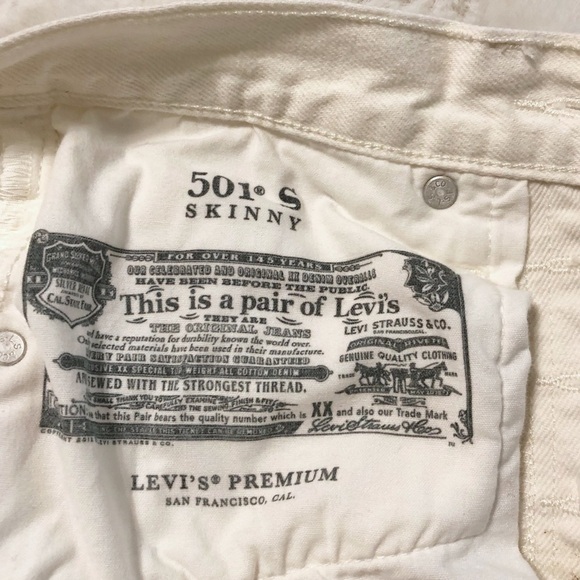 White 501 Premium High Rise Cotton Jeans - Picture 10 of 12